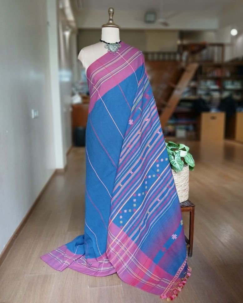 Bhujodi Saree handwoven in Kala Cotton – (BHUJ0096) - Image 4