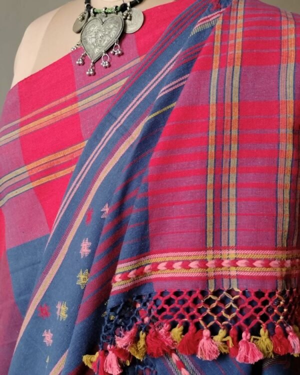 Bhujodi Saree handwoven in Kala Cotton – (BHUJ0090) - Image 3