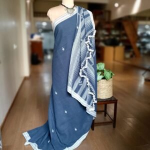 Bhujodi Saree handwoven in Kala Cotton – (BHUJ0095)