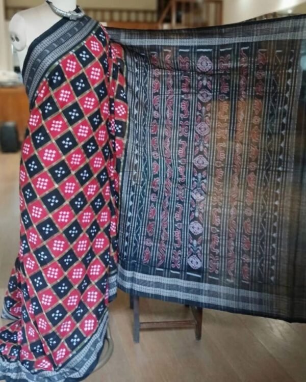 Pasapalli Double Ikat Sambalpuri cotton saree – (SFSC0002) - Image 2