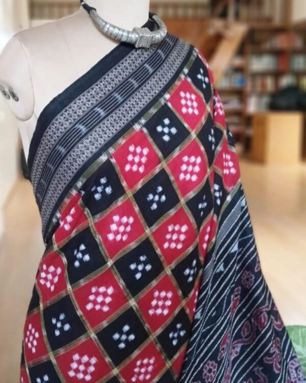 Pasapalli Double Ikat Sambalpuri cotton saree – (SFSC0002) - Image 3