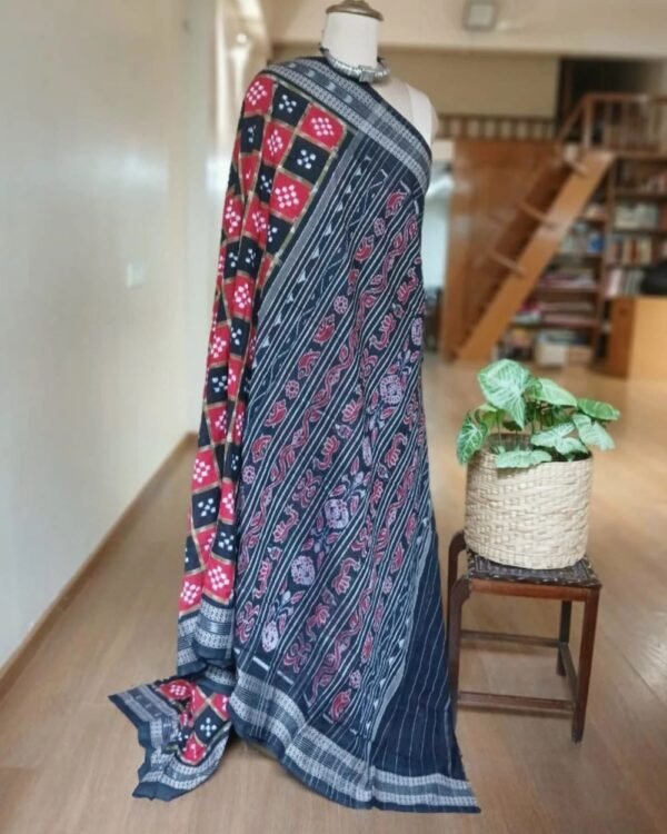 Pasapalli Double Ikat Sambalpuri cotton saree – (SFSC0002) - Image 5