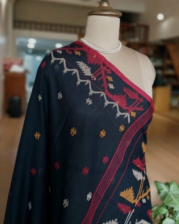 Handweave Jamdani Cotton Saree – (JCHS1046) - Image 6