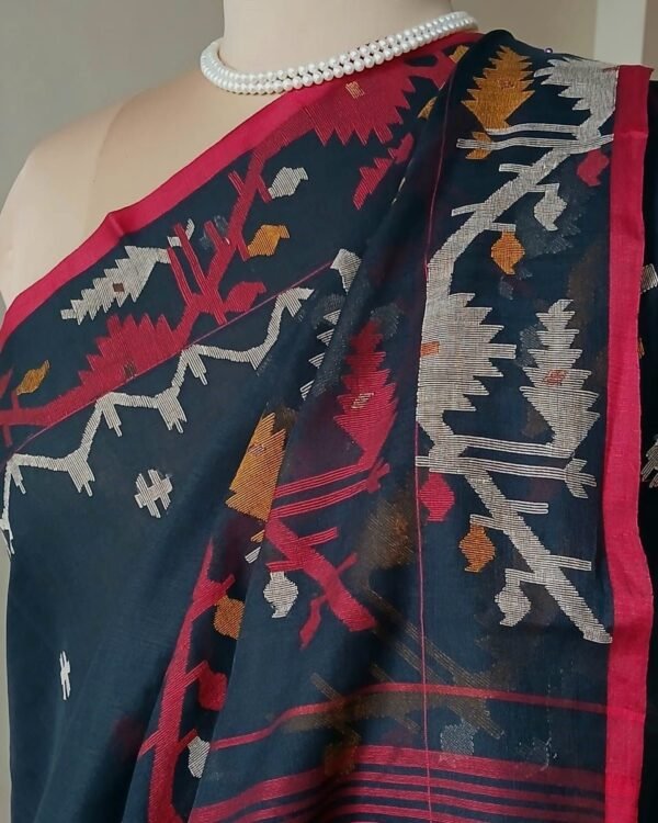 Handweave Jamdani Cotton Saree – (JCHS1046) - Image 5