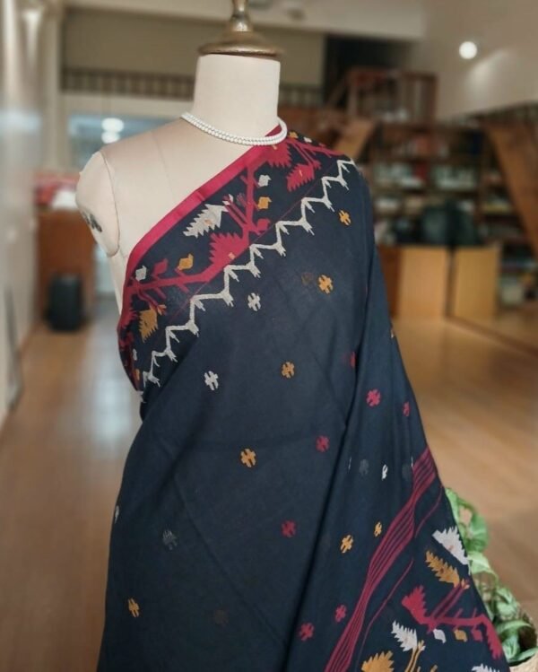 Handweave Jamdani Cotton Saree – (JCHS1046) - Image 3