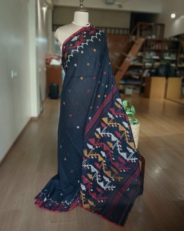 Handweave Jamdani Cotton Saree – (JCHS1046) - Image 2