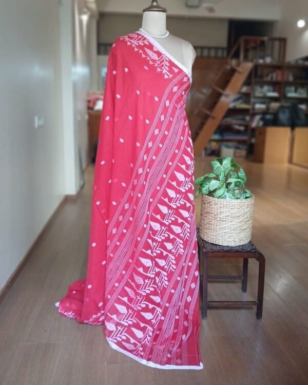 Handweave Jamdani Cotton Saree – (JCHS1047) - Image 5