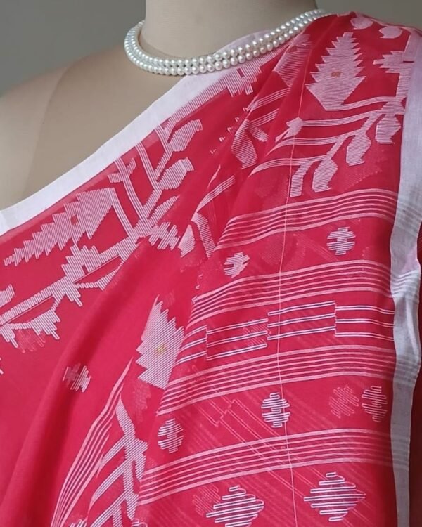 Handweave Jamdani Cotton Saree – (JCHS1047) - Image 4