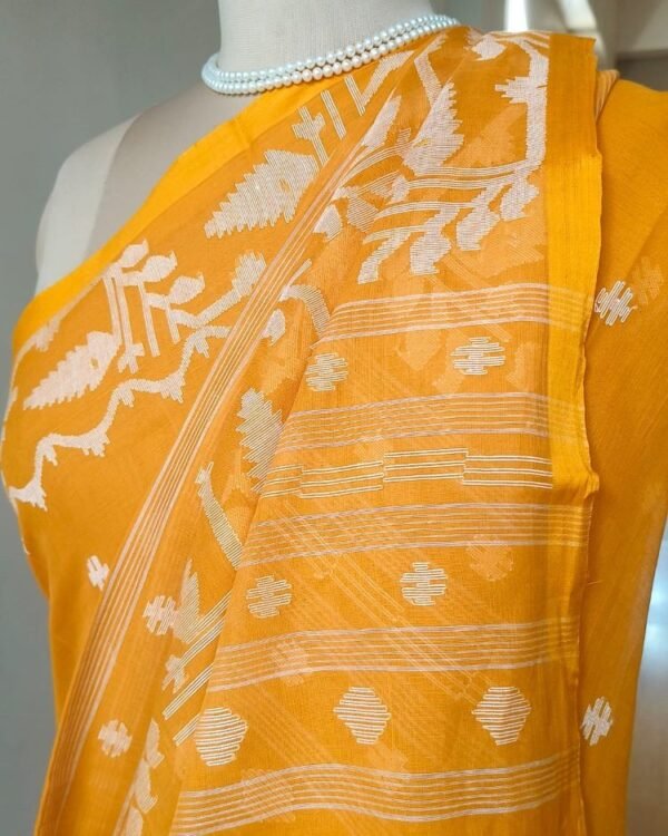 Handweave Jamdani Cotton Saree – (JCHS1048) - Image 4