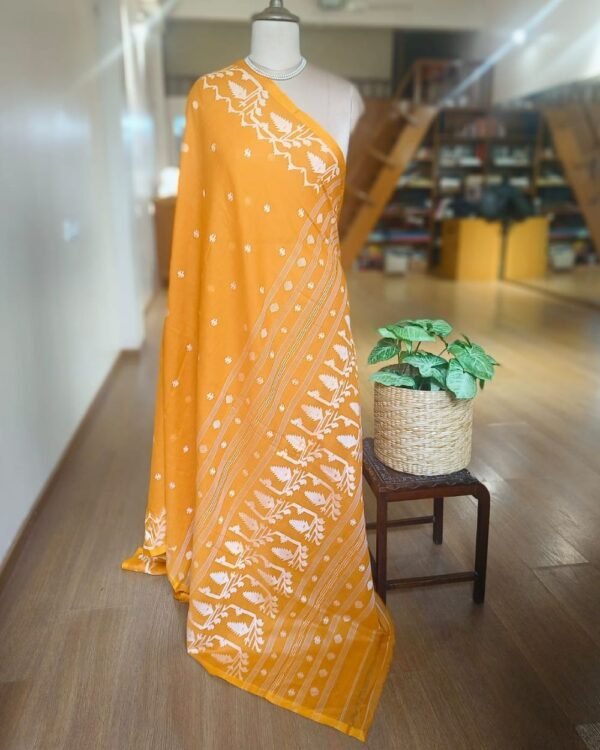 Handweave Jamdani Cotton Saree – (JCHS1048) - Image 5