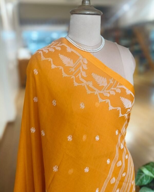 Handweave Jamdani Cotton Saree – (JCHS1048) - Image 6