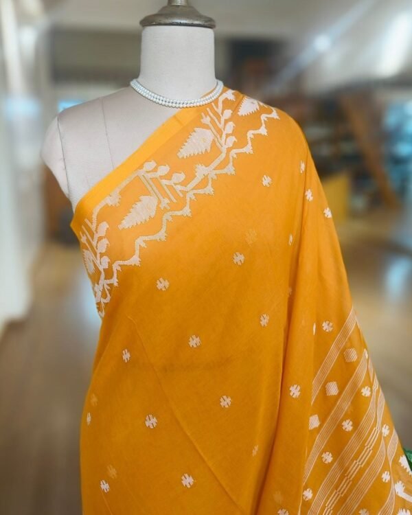 Handweave Jamdani Cotton Saree – (JCHS1048) - Image 3