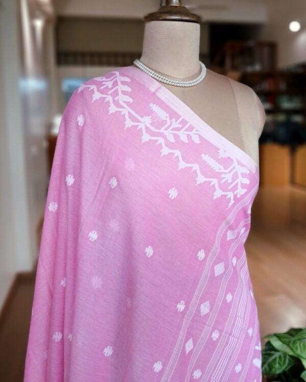 Handweave Jamdani Cotton Saree – (JCHS1049) - Image 6