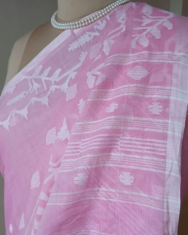 Handweave Jamdani Cotton Saree – (JCHS1049) - Image 4