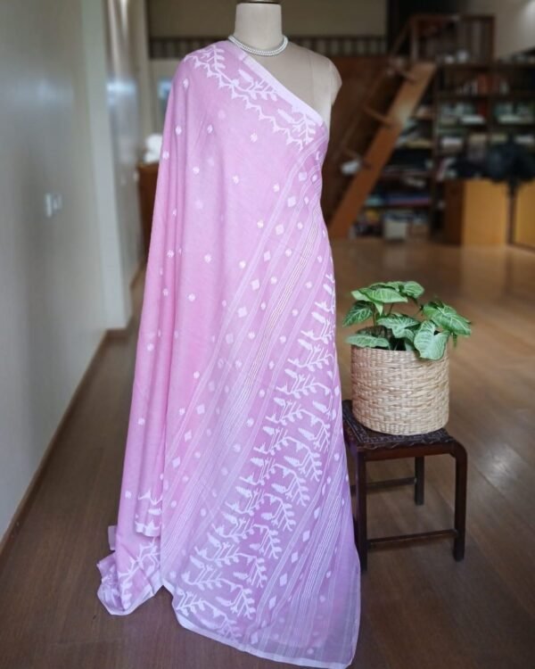 Handweave Jamdani Cotton Saree – (JCHS1049) - Image 5