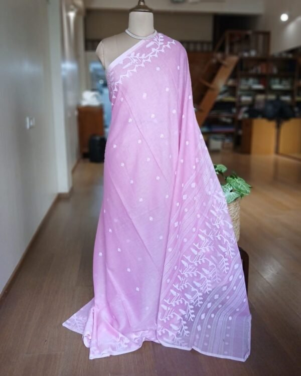 Handweave Jamdani Cotton Saree – (JCHS1049) - Image 2