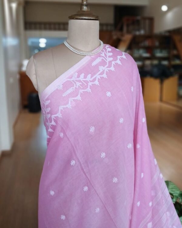 Handweave Jamdani Cotton Saree – (JCHS1049) - Image 3