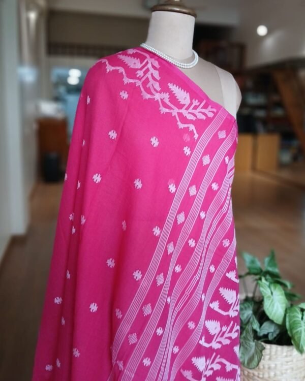 Handweave Jamdani Cotton Saree – (JCHS1044) - Image 6