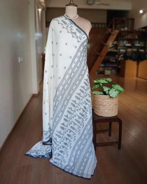 Handweave Jamdani Cotton Saree – (JCHS1050) - Image 5