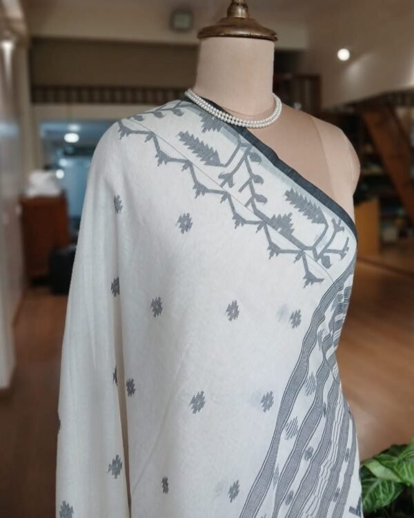 Handweave Jamdani Cotton Saree – (JCHS1050) - Image 6