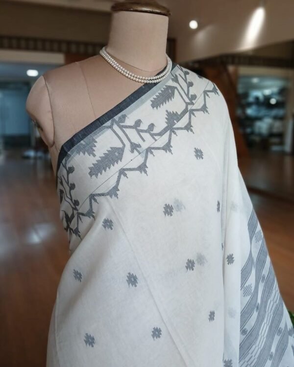 Handweave Jamdani Cotton Saree – (JCHS1050) - Image 3