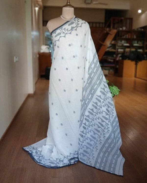 Handweave Jamdani Cotton Saree – (JCHS1050) - Image 2