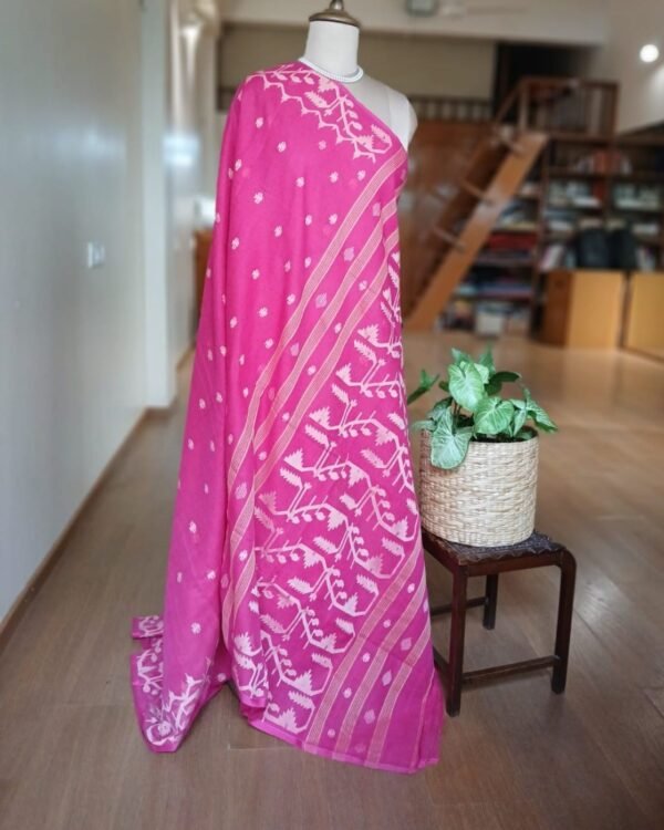 Handweave Jamdani Cotton Saree – (JCHS1045) - Image 5