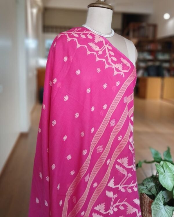 Handweave Jamdani Cotton Saree – (JCHS1045) - Image 6