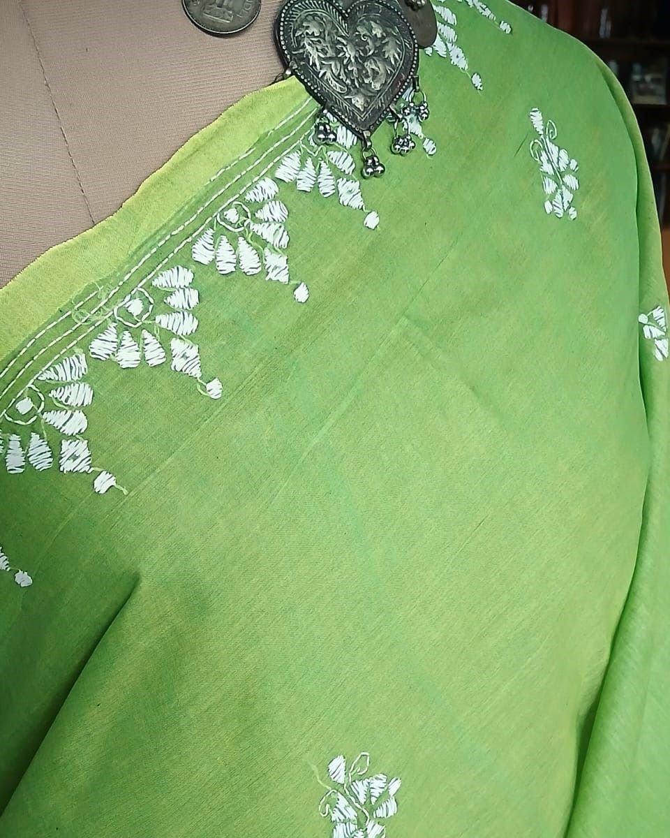 Cotton Kantha Saree from Santiniketan – (KNCS1028) - Image 6