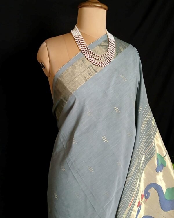 Hastapadar Paithani Handloom in cotton - (HPHS0005) - Image 3