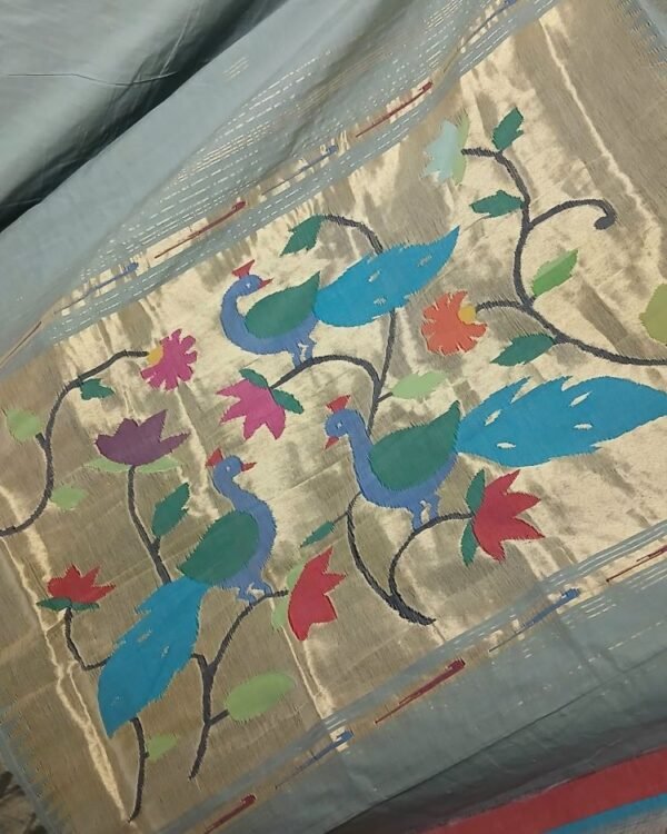 Hastapadar Paithani Handloom in cotton – (HPHS0008) - Image 5
