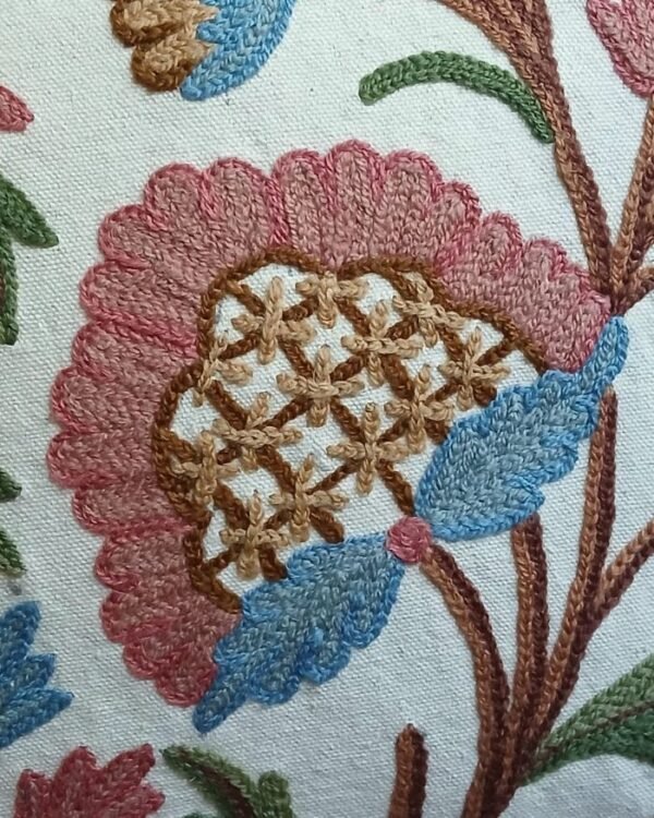 Crewel embroidered Chinar Motif Cushion Covers – (CCMC0018) - Image 4