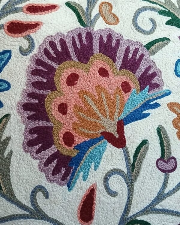 Crewel embroidered Chinar Motif Cushion Covers – (CCMC0019) - Image 4