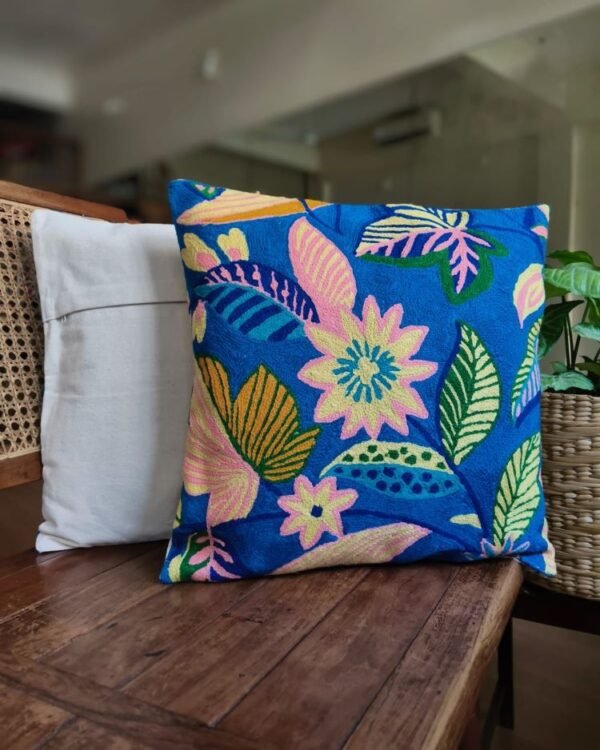 Crewel embroidered Chinar Motif Cushion Covers – (CCMC0016) - Image 3