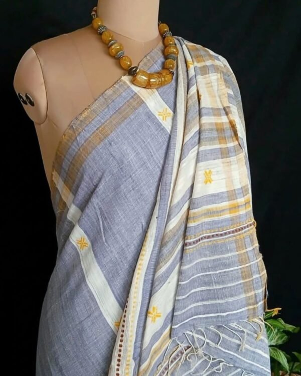 Ahimsa Eri Silk saree from Sualkuchi in Assam - (AESS0002)