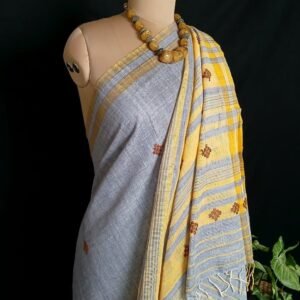 Ahimsa Eri Silk saree from Sualkuchi in Assam - (AESS0003)