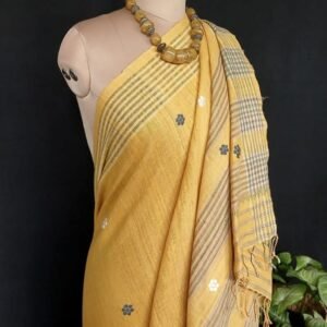 Ahimsa Eri Silk saree from Sualkuchi in Assam - (AESS0005)