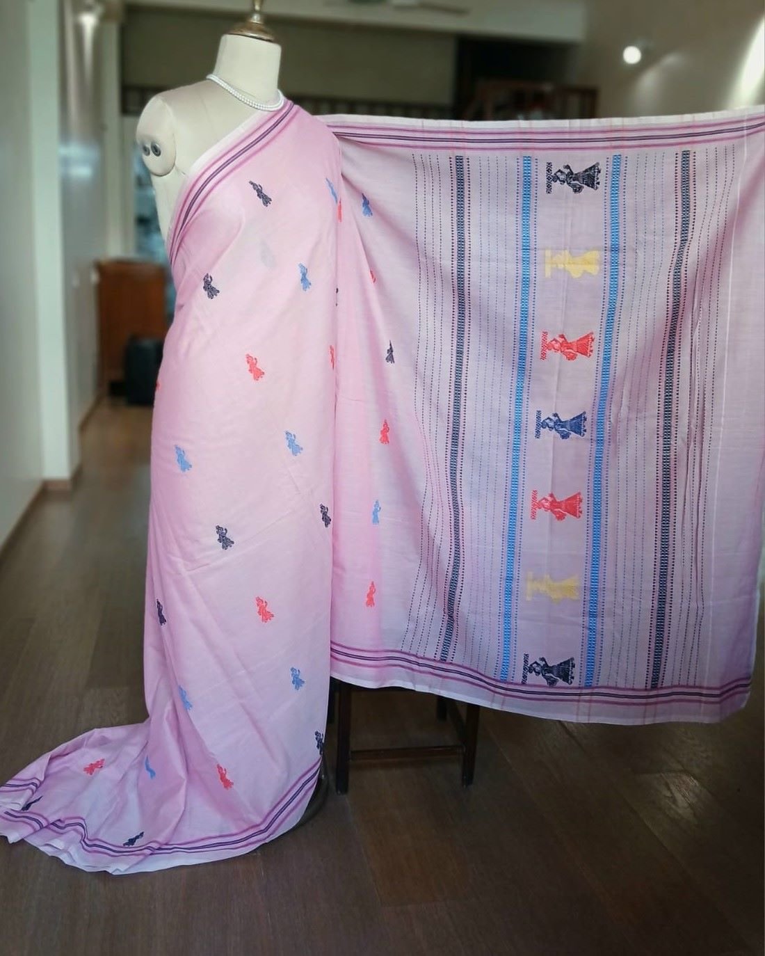 Gollabhama (milkmaid / gopika) handweave saree in cotton – (WGHS1001) - Image 2