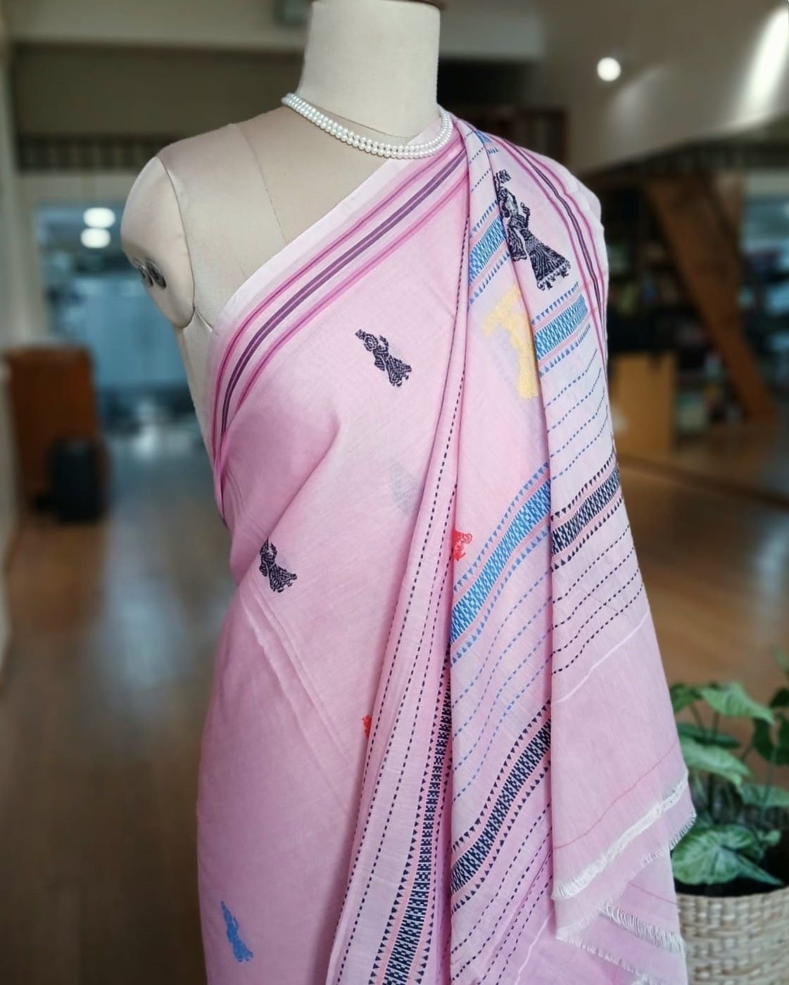 Gollabhama (milkmaid / gopika) handweave saree in cotton – (WGHS1001) - Image 4