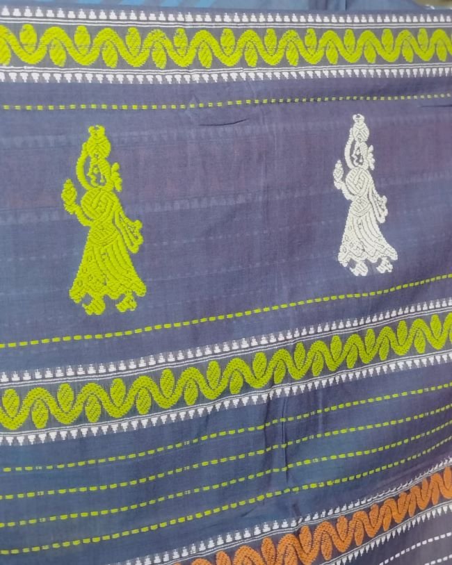 Gollabhama (milkmaid / gopika) handweave saree in cotton – (WGHS1012) - Image 6