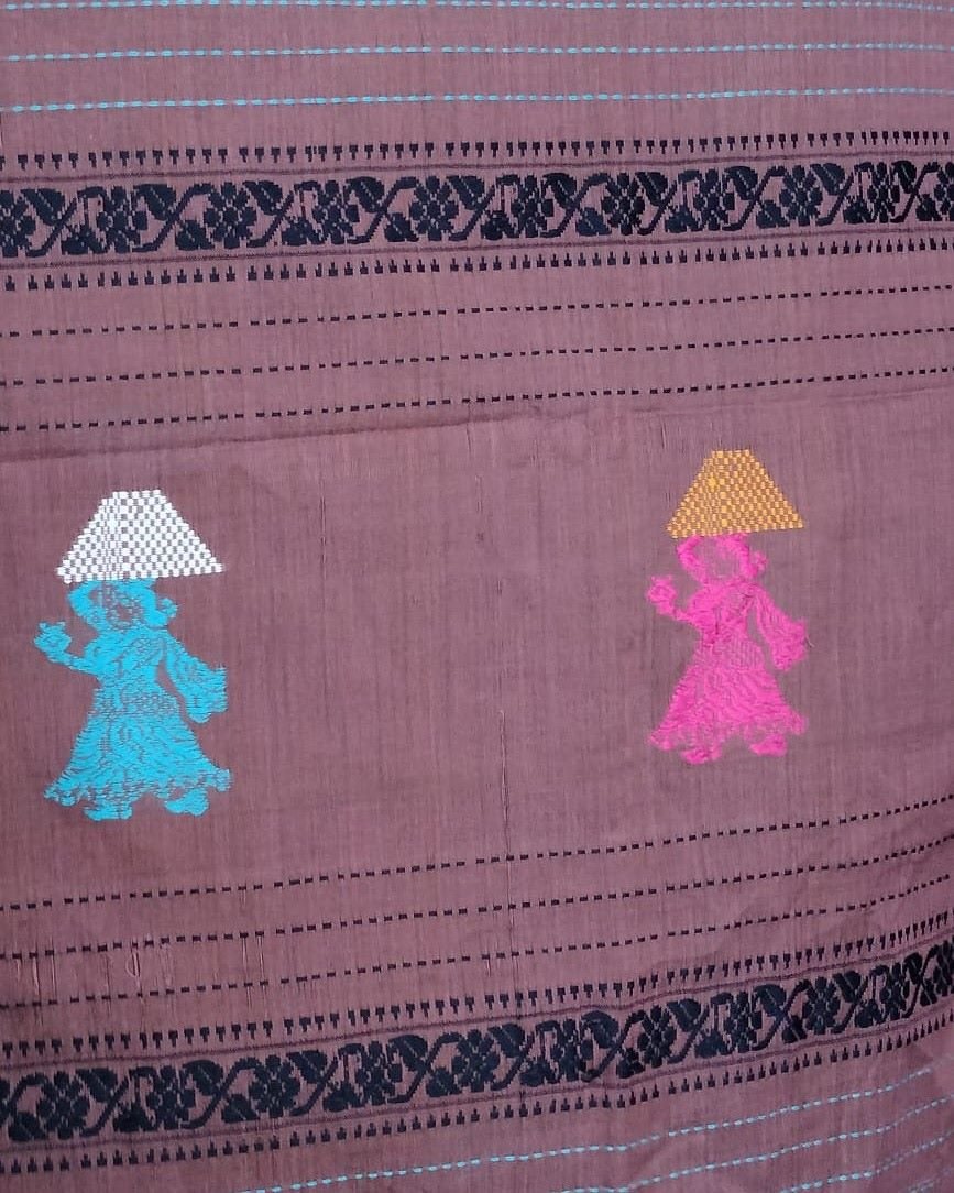 Gollabhama (milkmaid / gopika) handweave saree in cotton – (WGHS1014) - Image 6