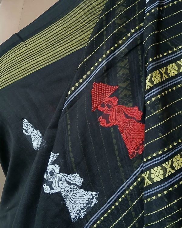 Gollabhama (milkmaid / gopika) handweave saree in cotton – (WGHS1002) - Image 5