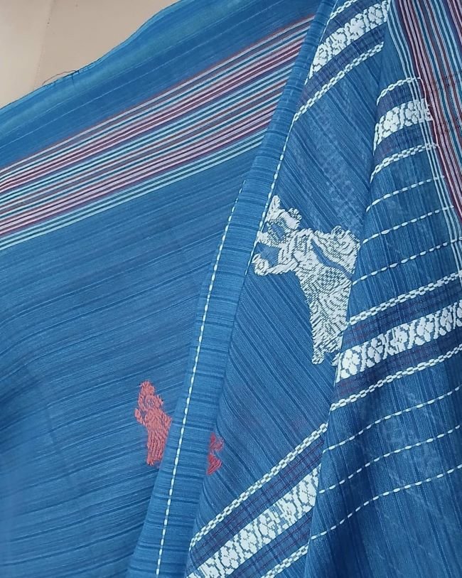 Gollabhama (milkmaid / gopika) handweave saree in cotton – (WGHS1004) - Image 5
