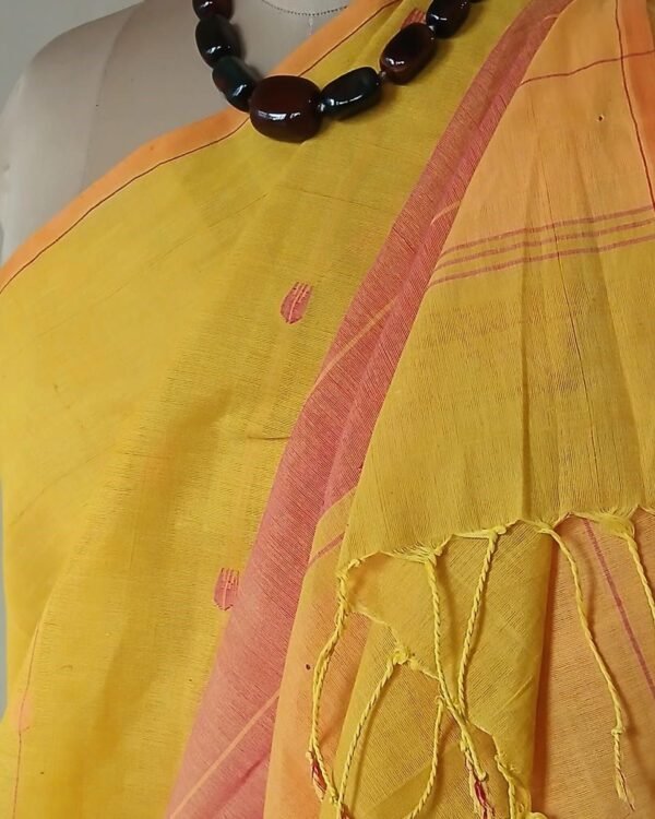 Handwoven Jamdani Butta Cotton Saree from Srikakulam - (JBCS0001) - Image 5