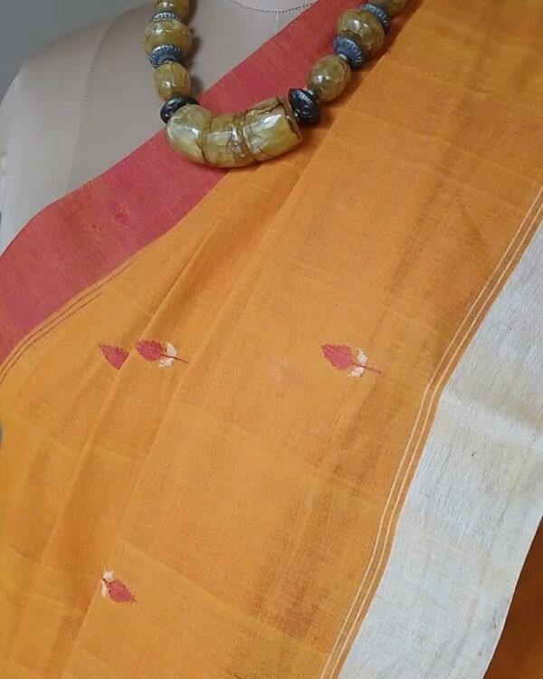 Handwoven Jamdani Butta Cotton Saree from Srikakulam - (JBCS0002) - Image 5