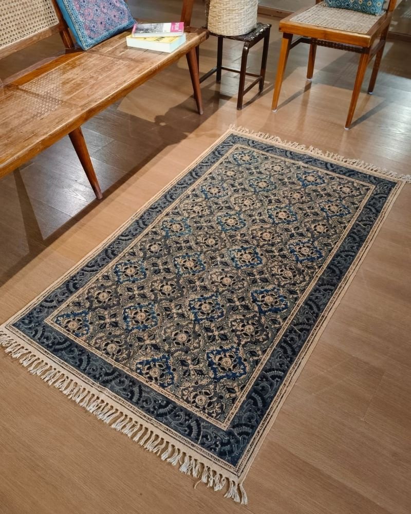 Kalamkari Dhurrie from Warangal (5 x 3 ft) – (NWKD1144) - Image 2