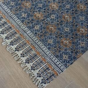 Kalamkari Dhurrie from Warangal (5 x 3 ft) – (NWKD1139)