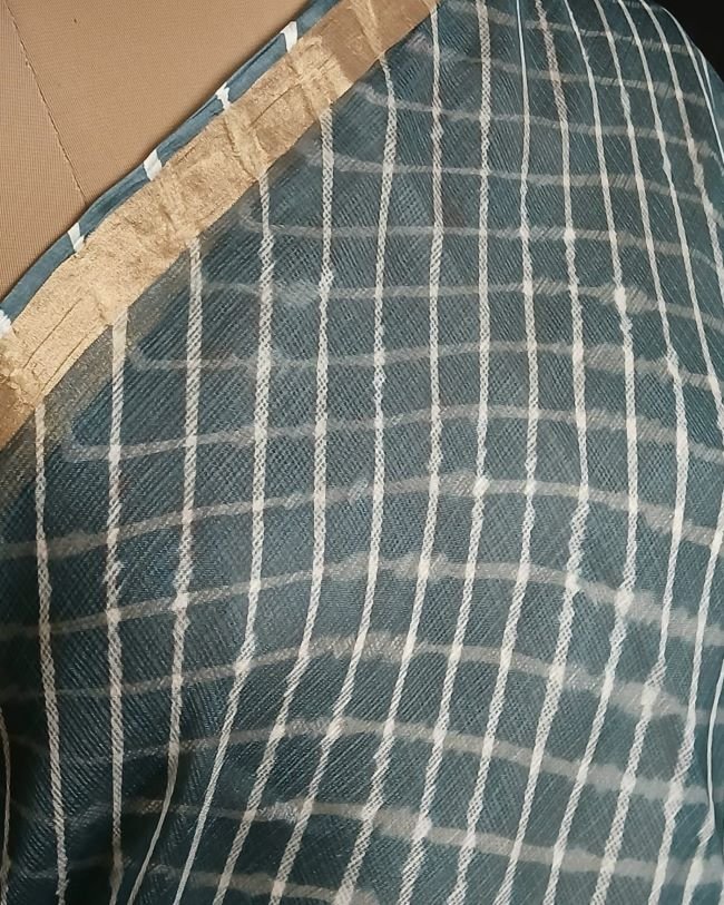 Hand tie-dye Leheriya on Kota Silk (HTKS0011) - Image 6