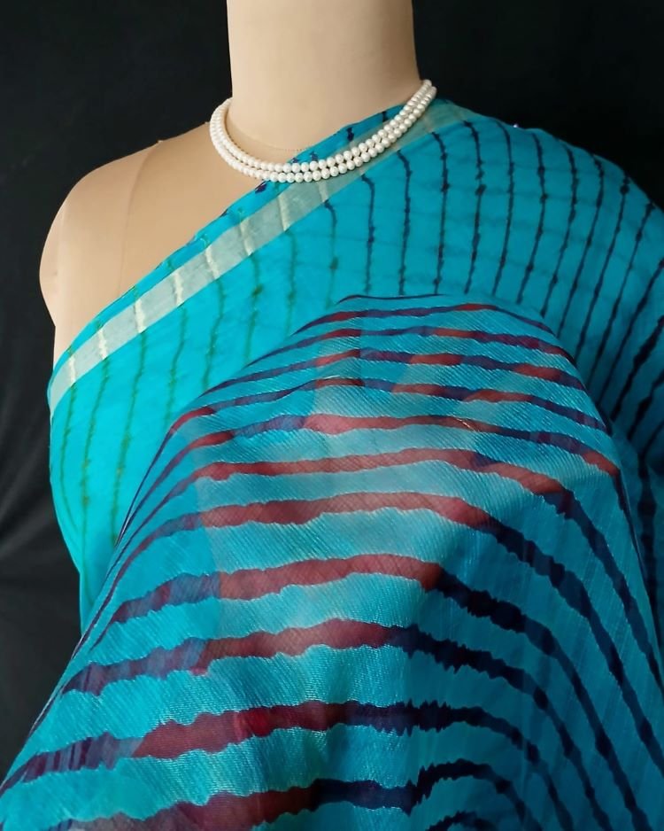 Hand tie-dye Leheriya on Kota Silk (HTKS0016) - Image 6