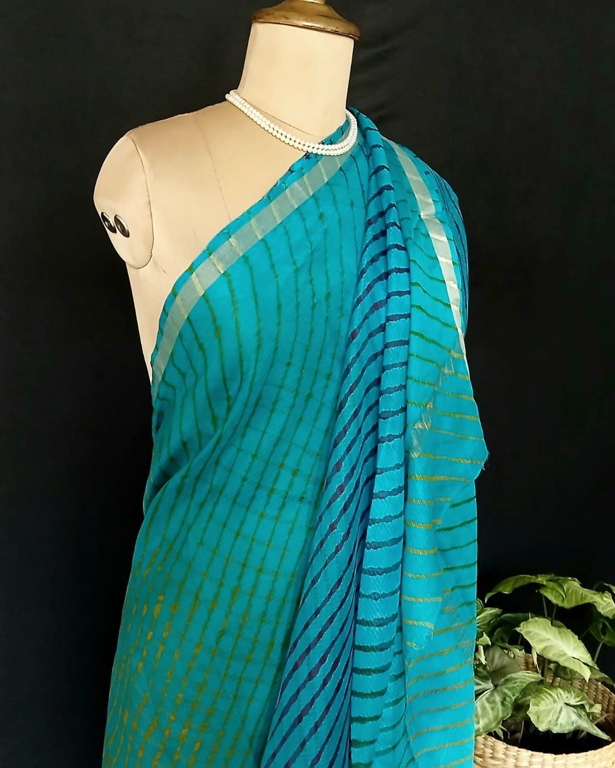 Hand tie-dye Leheriya on Kota Silk (HTKS0016)